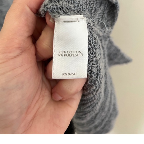 J Jill Womens Gray Knit Sweater Top Short Sleeve V Neck Petite Large - Picture 6 of 6